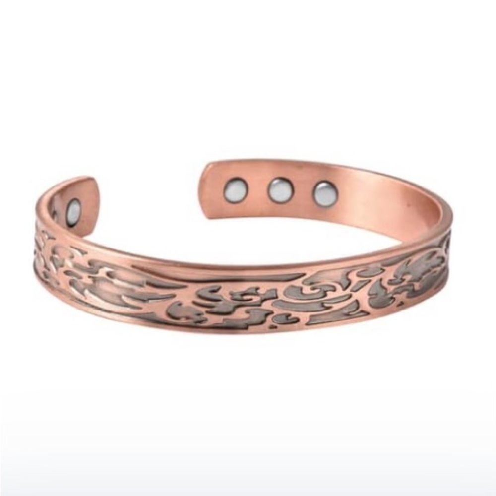 Abstract Pattern Magnetic Therapy Cuff Bracelet - Picture 2 of 7